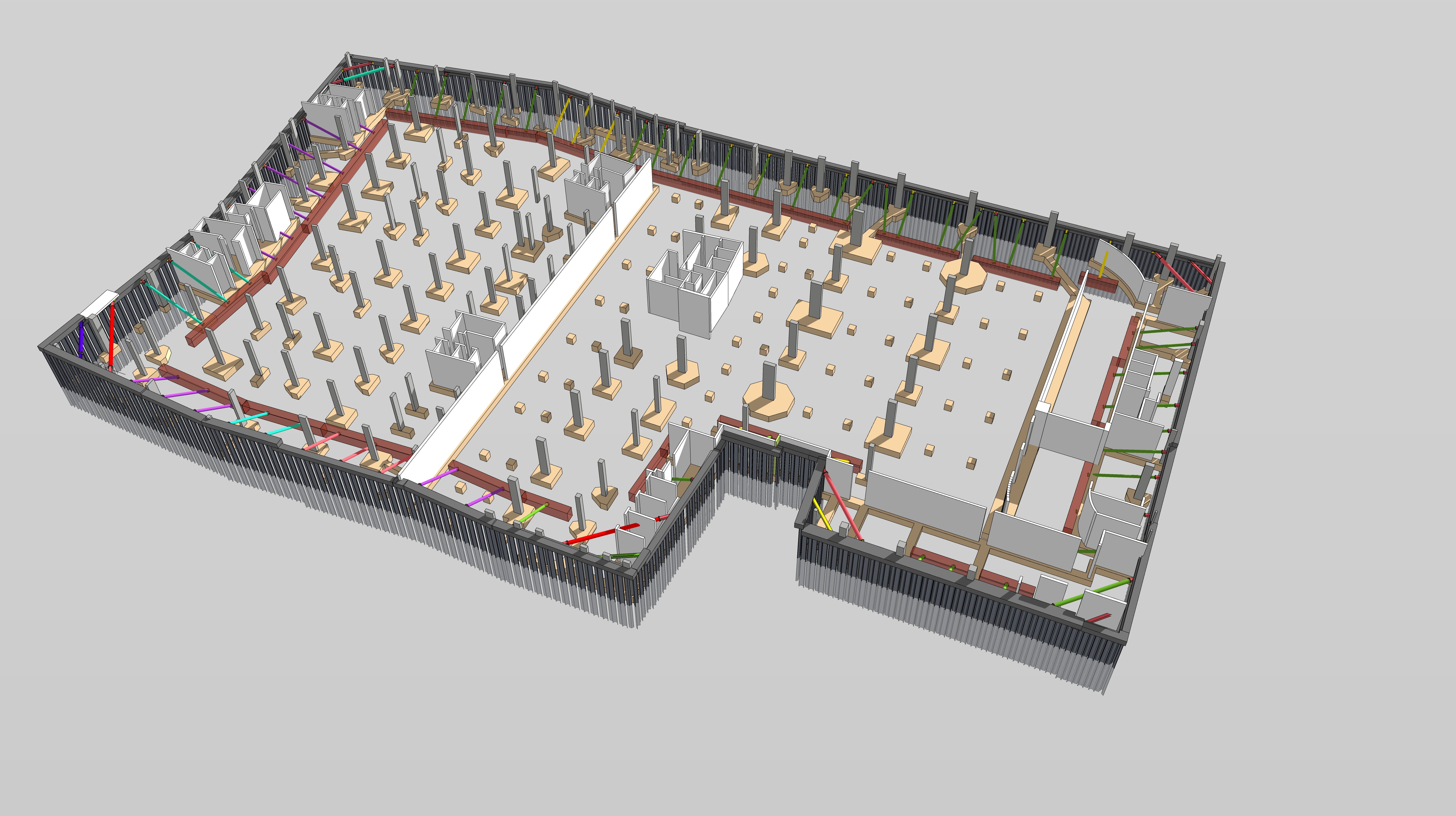 Brentford Waterfront Temporary Works Flying Shore Props Geotechnical Analysis BIM Coordination Structural Engineer