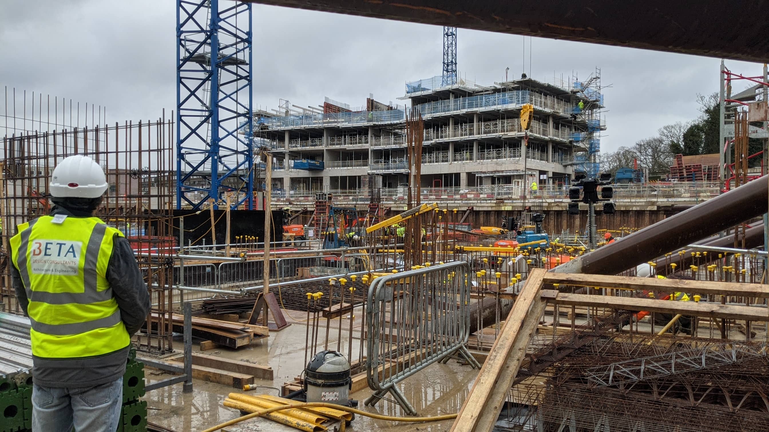 Brentford Waterfront Temporary works design raking props Structural Engineer basement excavation retaining wall