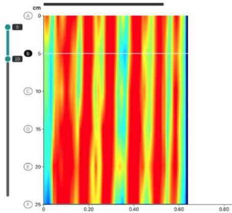 Figure 5: GPR scan for rebars layout and spacing