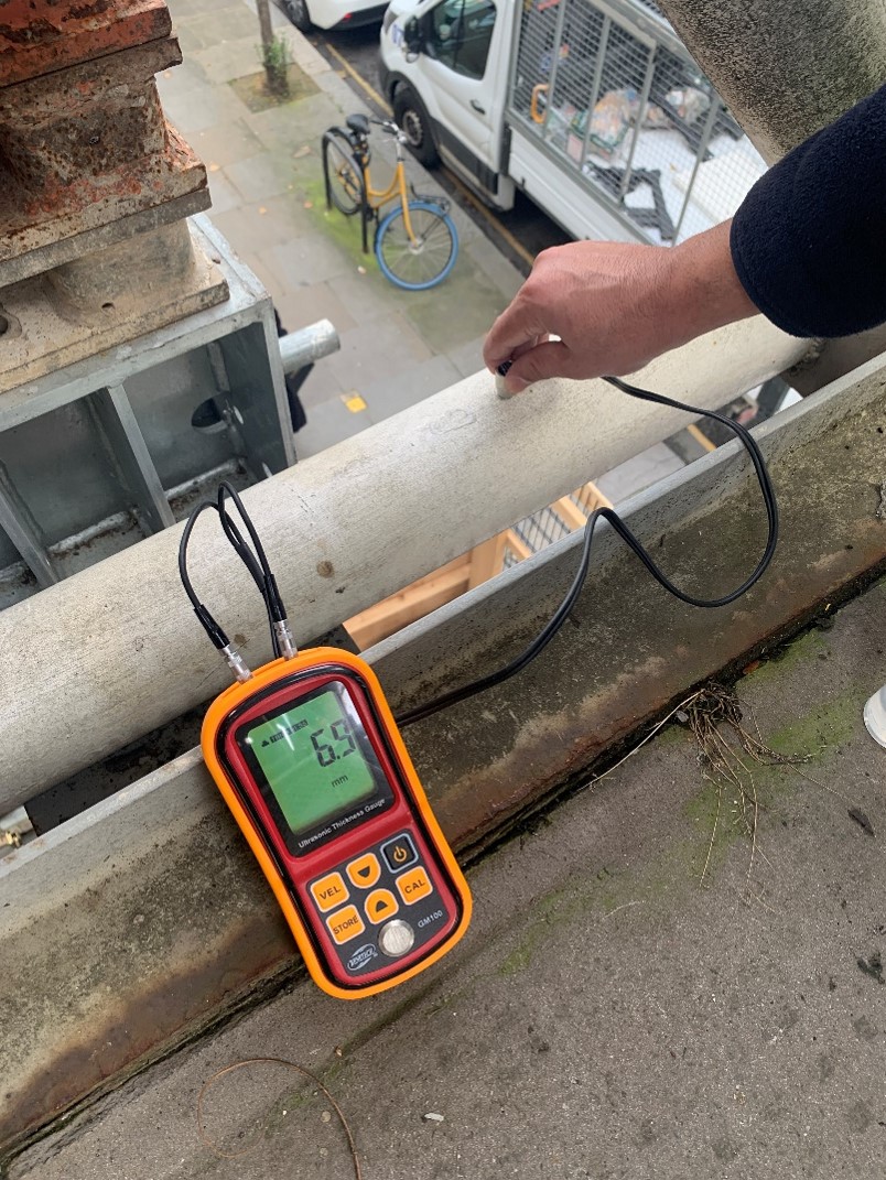 Figure 8: Ultrasonic Testing of Steel Elements of the Bridge